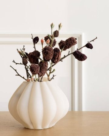 Artificial brown wild cotton branch, 21”