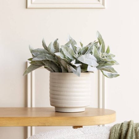 Artificial verdigris lamb’s ear pick, 16”