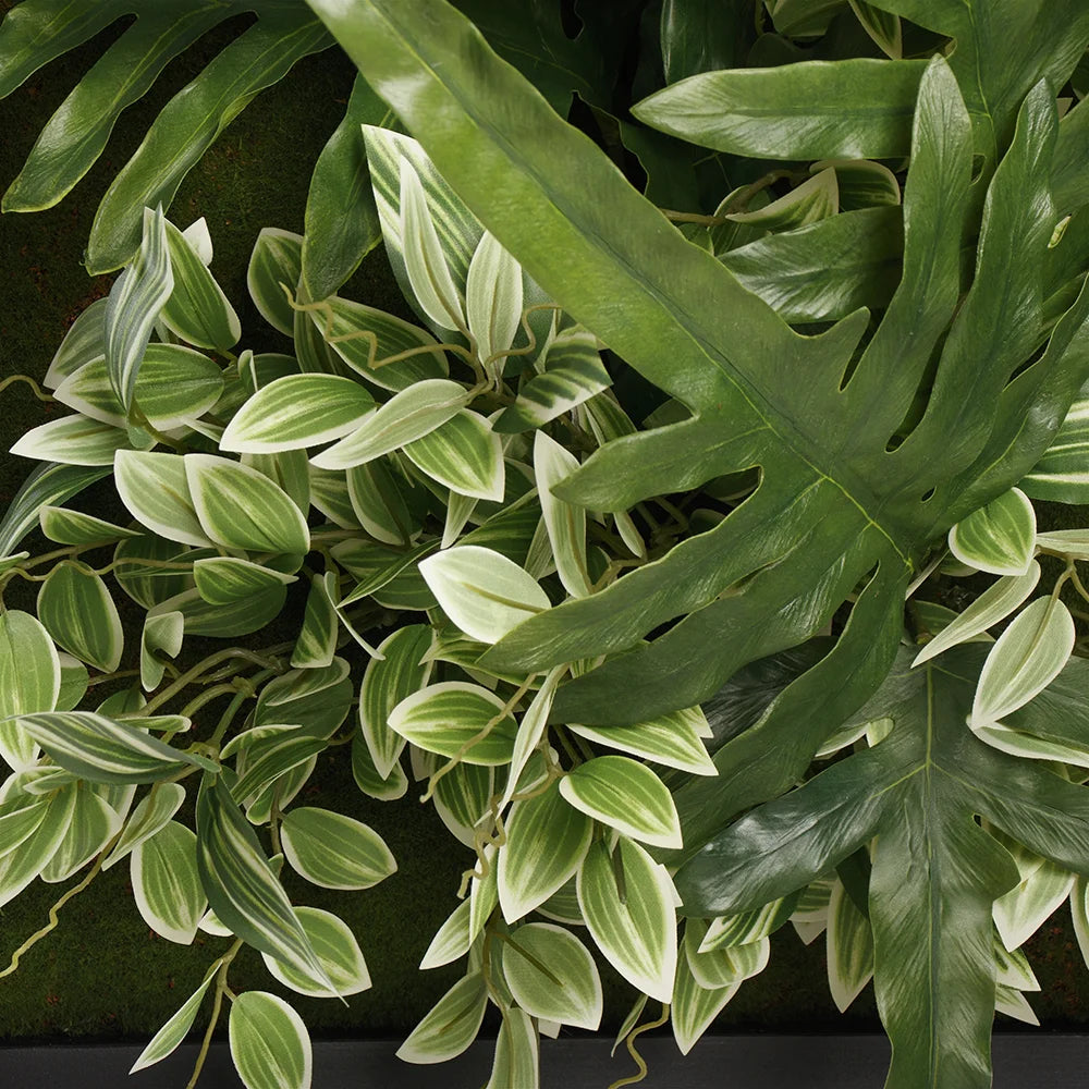 Tropical leaf artificial plant wall, 24 x 24″