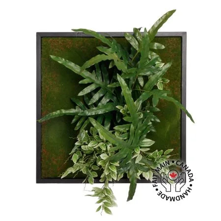 Tropical leaf artificial plant wall, 24 x 24″