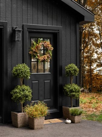 Artificial double boxwood topiary, 54”