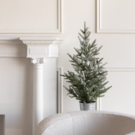 Artificial snowy potted Christmas tree, 30”