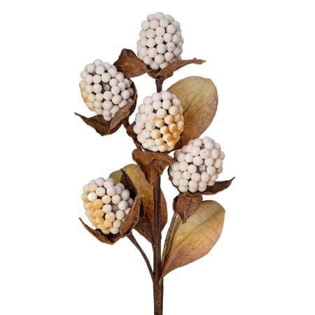 Artificial cream autumn pod berry spray, 18”