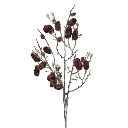 Artificial brown wild cotton branch, 21”