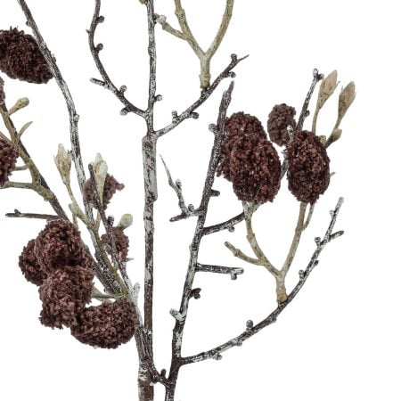Artificial brown wild cotton branch, 21”