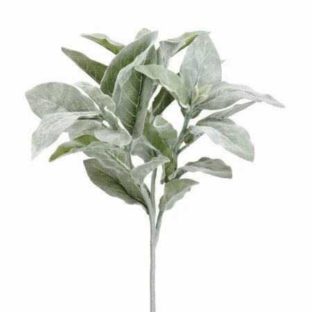 Artificial verdigris lamb’s ear pick, 16”