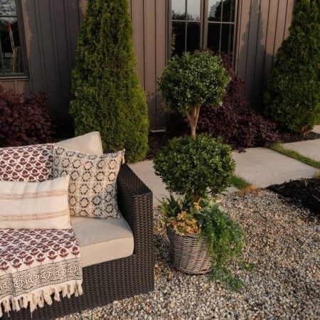 Artificial double boxwood topiary, 54”