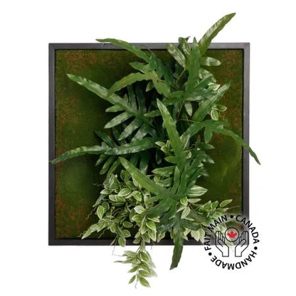 Tropical leaf artificial plant wall, 24 x 24″