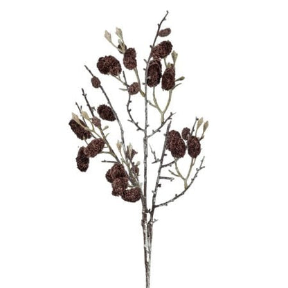Artificial brown wild cotton branch, 21”