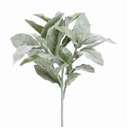 Artificial verdigris lamb’s ear pick, 16”